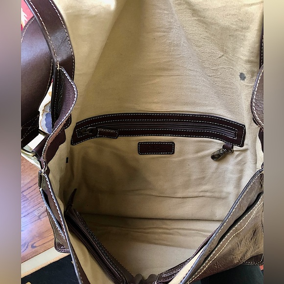 Cole Haan Brown Leather Messenger Laptop Bag Adjustable Strap - Picture 9 of 16